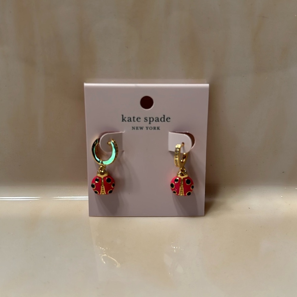 Kate spade ladybug earrings Huggies